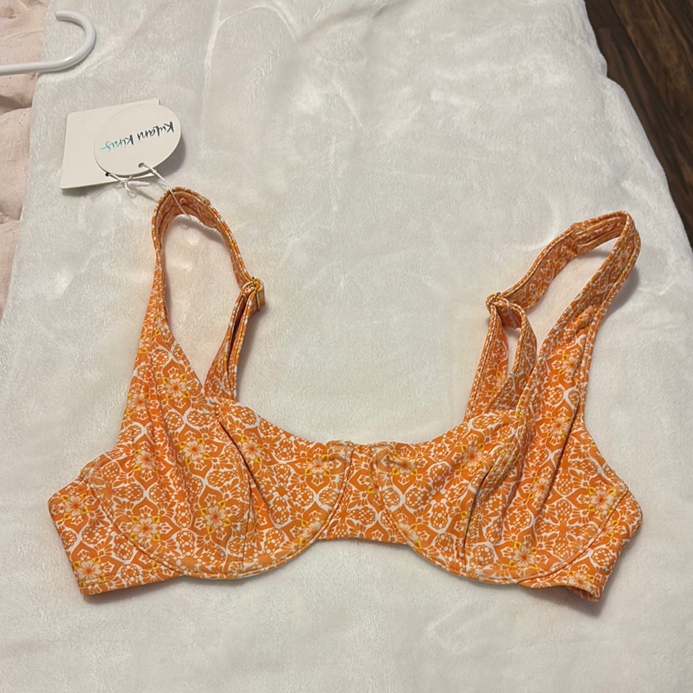 Kulani Kinis Orange Floral Bikini Top